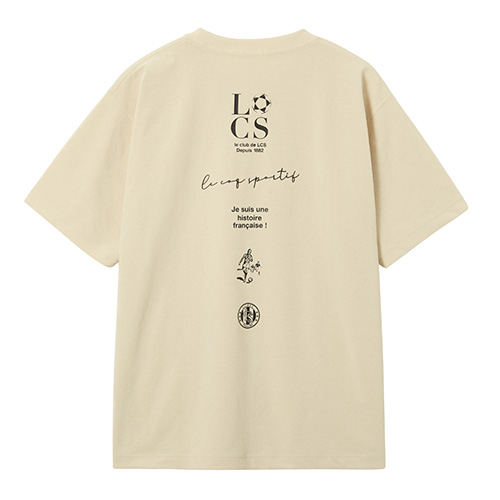 コットンライクポリエステルバックプリント半袖Tシャツ