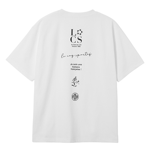 コットンライクポリエステルバックプリント半袖Tシャツ