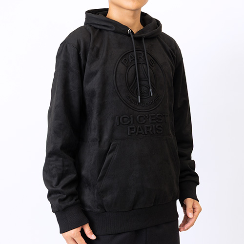 パリSG POLYSUEDE EMBOSS LOGO HOODIE