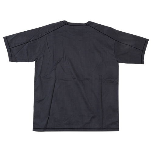 Black Out メッシュストレッチ ウーブンショートスリーブシャツ