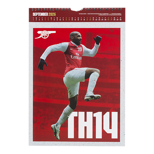 2026 アーセナルFC A3壁掛けデラックスカレンダー
