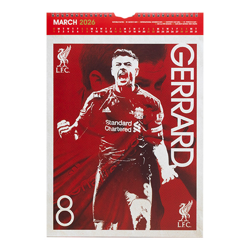 2026 リヴァプールFC A3壁掛けデラックスカレンダー