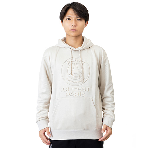 パリSG POLYSUEDE EMBOSS LOGO HOODIE